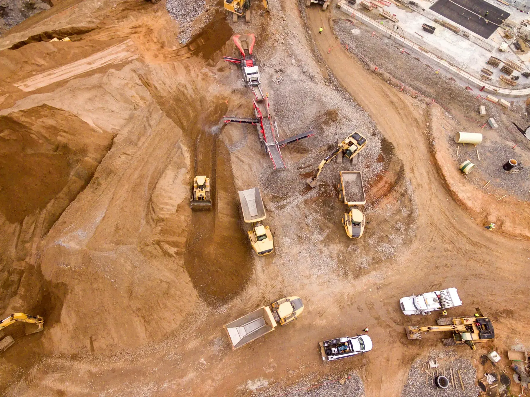Aerial view of an exploration site